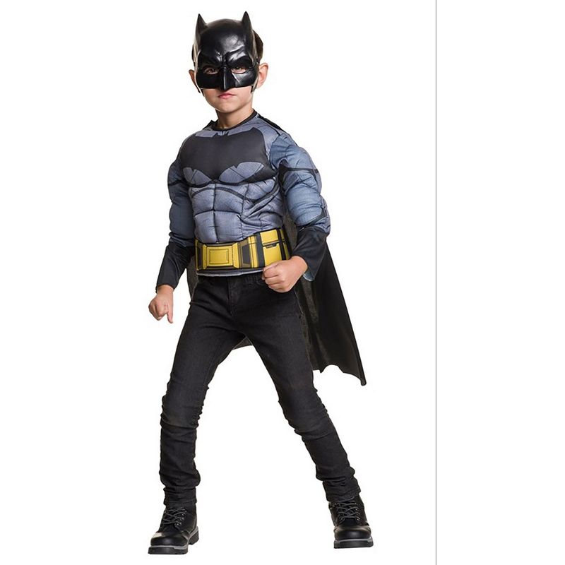 Imagine Boys Deluxe Muscle Chest Batman Shirt Costume Set, 1 of 3