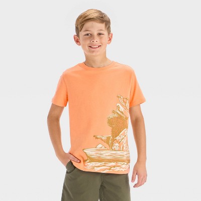 Boys' Short Sleeve Sailing Capybara Graphic T-Shirt - Cat & Jack™ Peach Orange