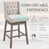 Bar Height Bar Stools Set of 2, 180 Degree Swivel Barstools with Solid Wood Footrests and Button Tufted Design, 30" Seat Height Bar Chairs - 4 of 4