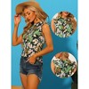 Allegra K Women's Ruffled Business Office 1950s Vintage Floral Sleeveless Top - 2 of 4