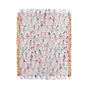 Ninola Design Friendly snowmen 56"x46" Woven Throw Blanket - Deny Designs - 1 of 4
