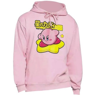Nintendo Men's Kirby Warp Star Mad Face Design Graphic Print Hoodie