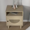 Nightstand with Charging Station, Rattan End Table with Rattan Decor Door,  for Bedroom, Living Room, - 3 of 4