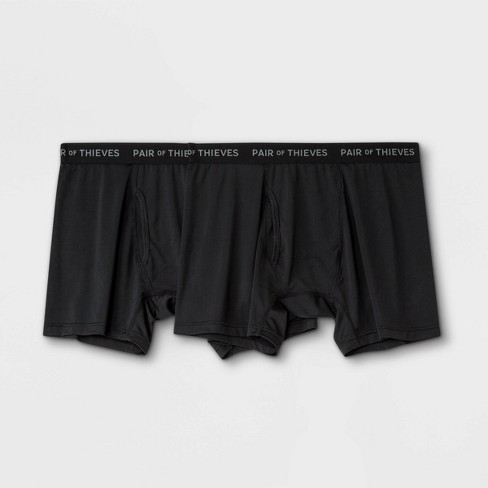 Pair Of Thieves Men's Big & Tall Super Fit Solid Boxer Briefs 2pk - Black  3xl : Target