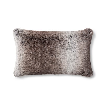 24x24 Oversized Plush Faux Fur Square Throw Pillow Beige - Yorkshire Home  : Target