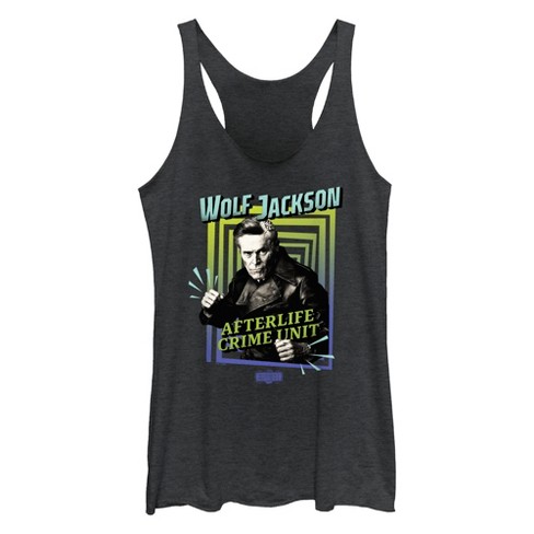 Women's Beetlejuice Beetlejuice Wolf Jackson Afterlife Crime Unit Racerback Tank Top - image 1 of 4