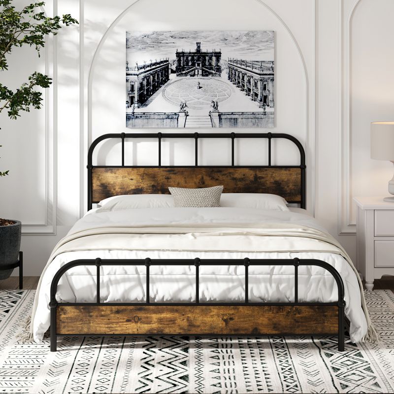 Tangkula Queen Size Bed Frame Industrial Platform Bed Frame w/ Under Bed Storage, 2 of 10
