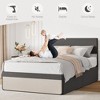 Whizmax Platform Bed Frame with 2 Storage Drawers, Fabric Upholstered, Steel Slats Support, No Box Spring Needed, Gray - 3 of 4