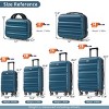 FURNIinspire Bag And Luggage Sets 6 Piece Luggage Set, Lightweight Carry On Luggage Suitcases with Wheels for Travel Business, Blue, 11.8"*19.7"*30.3" - 3 of 4
