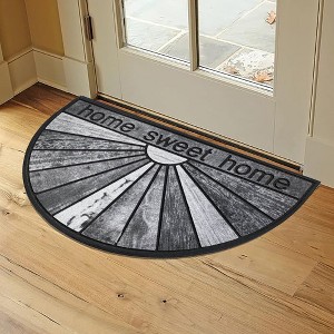 Evideco French Home Goods Half Round Door Mat - 30x18 Inch Rubber Outdoor Doormat - Non-Slip, Weather-Resistant - 1 of 4