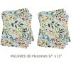 KOVOT Floral Placemat Set of 8 for Indoor or Outdoor Dining | Summer Spring Fall Flower Design 17" x 13" Table Decor | Green Leaves - 2 of 4