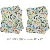 KOVOT Floral Placemat Set of 8 for Indoor or Outdoor Dining | Summer Spring Fall Flower Design 17" x 13" Table Decor | Green Leaves - image 2 of 4