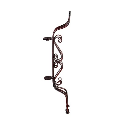 Tall Black Metal Scroll Bird Bath Stand