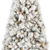 HomeRoots 7' White Pre Lit Full Flocked Fir Christmas Tree - 4 of 4