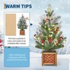 Red and Green, 24" Pre-Lit Mini Christmas Tree with Lights, Balls and Red Berries, DIY Table Top Decoration for Indoor Home - 4 of 4