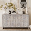 NicBex 4 Door Sideboard Buffet Cabinet Farmhouse Wooden Storage Cabinet for Kitchen - 2 of 4