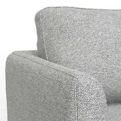Chloris 90" Mist Grey Fabric Mid-Century Sofa with Wood Legs