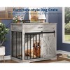 37.8" Wood Dog Crate Furniture, Chew-Resistant Indoor Dog Kennel with Sliding Barn Door, Decorative Dog House Side Table for Small/Medium Dogs - 4 of 4