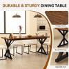 Vipbear Farmhouse Dining Table for 6 People,70.8 Inch Rectangular Wood Dining Table, Rustic Kitchen Table with Heavy Duty Metal Legs for Dining Room - 3 of 4