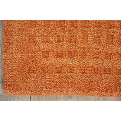 Sunset Orange Wool Rectangular Area Rug 8' x 10'