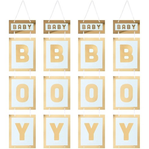 Download Sparkle And Bash 4 Pack Baby Boy Gold Foil Hanging Banner Signs For Baby Shower Party Decorations 7 8 X 42 5 In Target