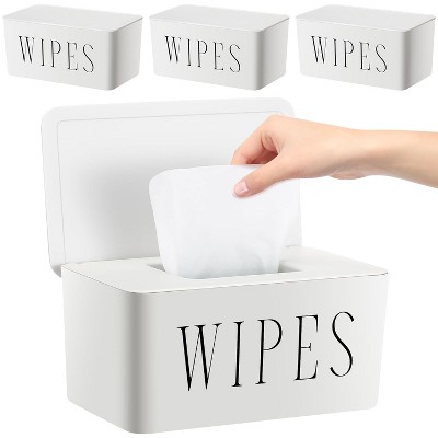 3 Pack Baby Wipes Dispenser Holder, Refillable Wipe Container for Bathroom Office and Car Storage
