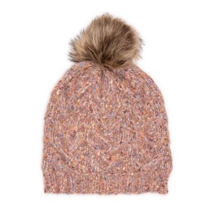 MUK LUKS Women's Fuzzy Space Dye Cable Hat - 1 of 2