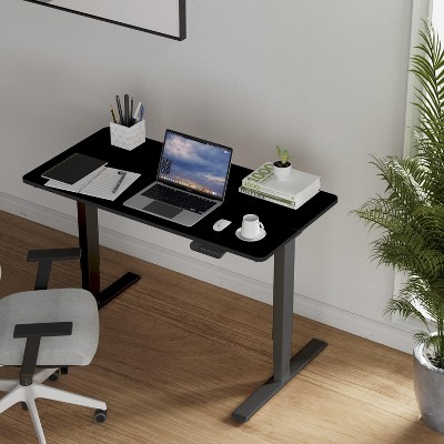 NicBex 55 Inch Electric Standing Desk,Adjustable Height Home Office Desk with Gray Metal Frame for Study Room,Bedroom and Office