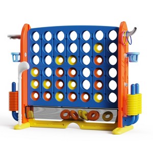 HONGGE Giant 4 in a Row Game Set for Kids and HONGGE Adults, Outdoor Indoor Yard Party Fun, Family Activity, Easy Assembly - 1 of 4