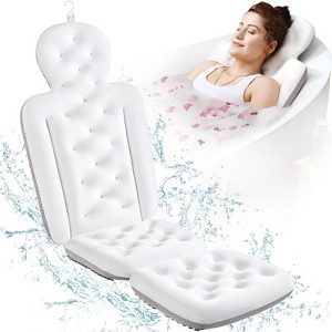 Full Body Bath Pillow for Bathtub, Thick Tub Cushion with Laundry Bag for Head, Neck, Shoulder and Back Support - 1 of 4