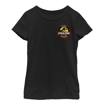 Girl's Jurassic Park Camo Logo T-shirt - Black - X Large : Target