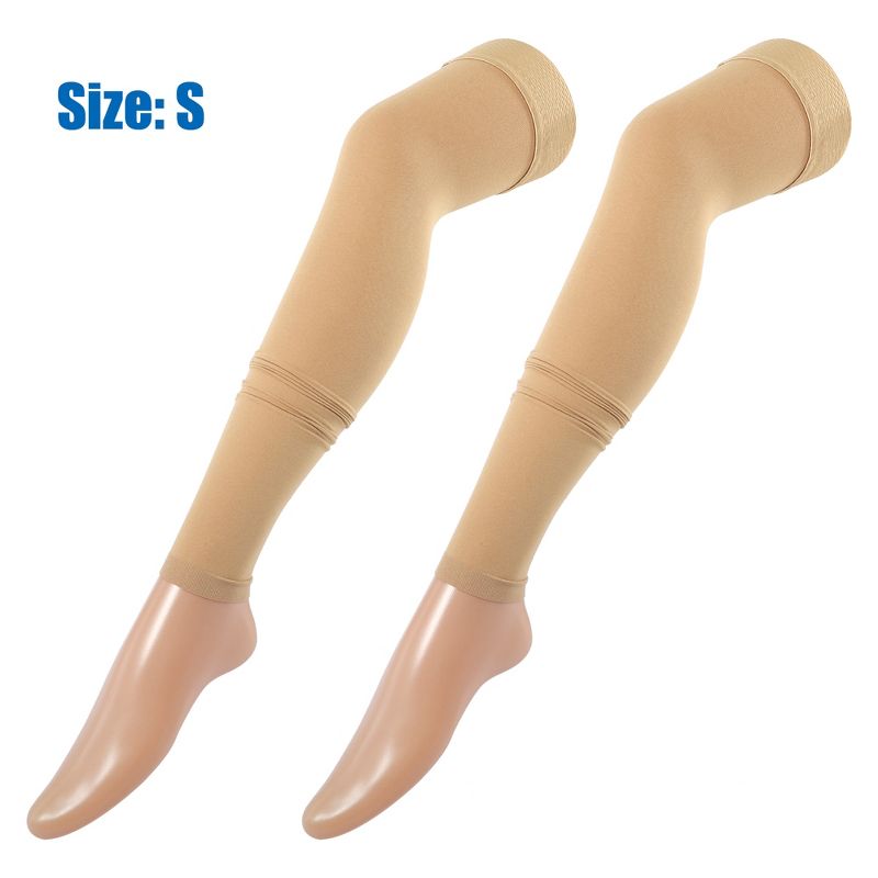 Unique Bargains Thigh High Stockings Compression Sleeves with Elastic Band for Women Men 1 Pair, 4 of 8