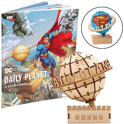 Incredibuilds DC Comics Superman Daily Planet Book & Wood Model Figure Kit