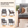 Accent Chair, Living Room Chairs with Solid Wood Frame, Mid Century Modern Chair Ergonomic Backrest for Bedroom, Reading Room - 4 of 4
