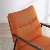 Art Leon Contemporary Retro Fusion Accent Armchair with Wooden Armrest - 3 of 4
