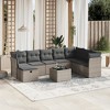 vidaXL 9 Piece Patio Sofa Set with Cushions Gray Poly Rattan - 9 Piece, Gray, without storage - 2 of 4
