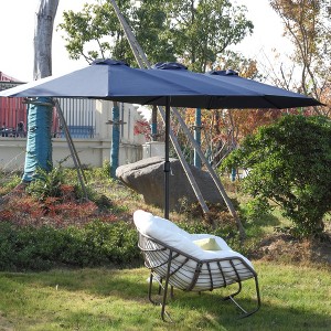 CAVINAS 14.8 Ft Double Sided Patio Umbrella with Crank,Outdoor Umbrella with 12 Steel Ribs for Garden and Yard,No Base - 1 of 4