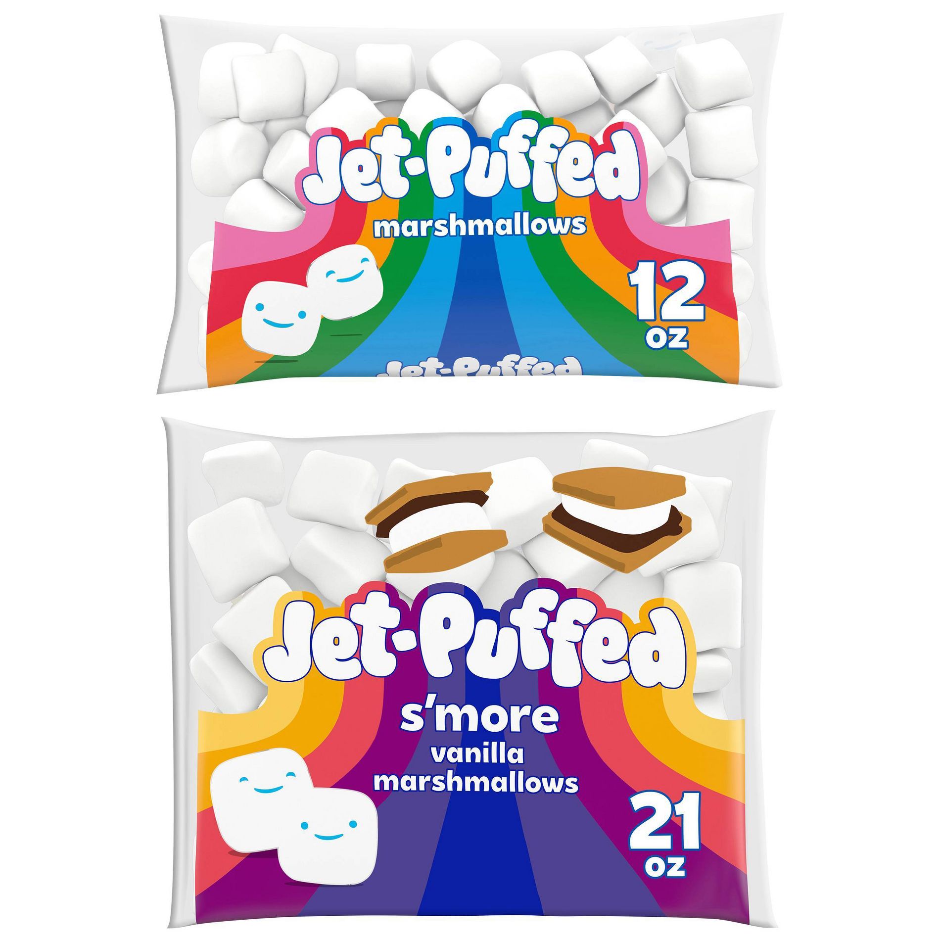 Jet-Puffed 12oz Marshmallows + 21oz S'more Vanilla Marshmallows