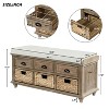 NicBex Modern 42" Storage Bench with 3 Drawers and 3 Rattan Baskets for Entryway and Living Room - 2 of 4