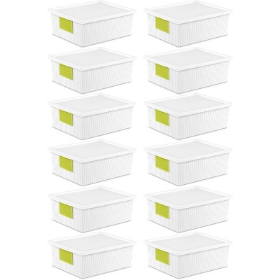 Sterilite 10.2 Quart ID Box with Write-On Labels, White (12 Pack) | 14328006