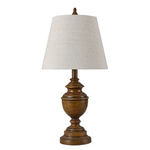 StyleCraft French Oak Marion Table Lamp Light Beige: Polyresin Base, Linen Shade, UL Listed, 3-Way Rotary Switch - 1 of 4