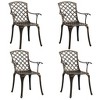 vidaXL Bistro Set Cast Aluminum Balcony Furniture Multi Colors 3/5 Piece - Bronze 4 - 3 of 4