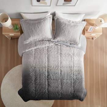  Intelligent Design Leena Shaggy Long Faux Fur Comforter Mini Set