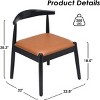 SEVOBAL Dining Chairs Set of 2 Mid Century Modern Kitchen Room Chairs for Dining Room Dining Table Chairs with Solid Wood Legs, Brown, 54"*56"*76" - 3 of 4