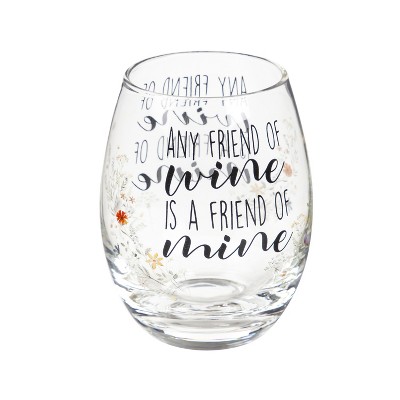 Evergreen Stemless Wine Glass W/ Box, Any Friend Of Wine : Target