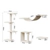 BENCMATE Pet Tower Light Wall-Mounted Cat Climbing Set, 4-Piece Space-Saving Shelves with Scratching Posts for Indoor Cats, Beige, 13.7"*14.6"*9.5" - 3 of 4