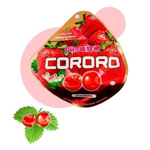 UHA Cororo Japanese Fruit Juice Gummy Candy STRAWBERRY Flavor 1.41 Oz./40 g. (Pack of 6) - 1 of 4