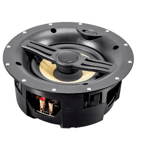 Monoprice 2-Way Aramid Fiber Back Ceiling Speakers - 6.5 Inch - Black With Covered Crossover (Pair) - 1 of 4
