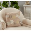 Saro Lifestyle Embroidered Snowflake Pillow - Poly Filled, 18" Square, Natural - 3 of 3