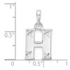 Black Bow Jewelry Sterling Silver, Sabrina Collection, D/C Block Initial  H Pendant - 3 of 4